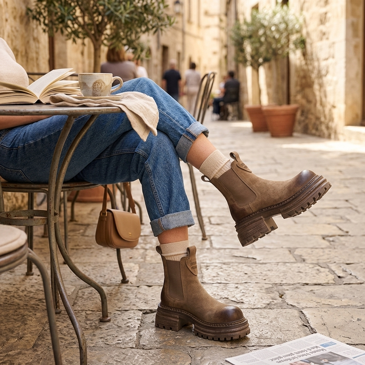 Women's Chelsea Boots with Lug Sole | Ankle Platform