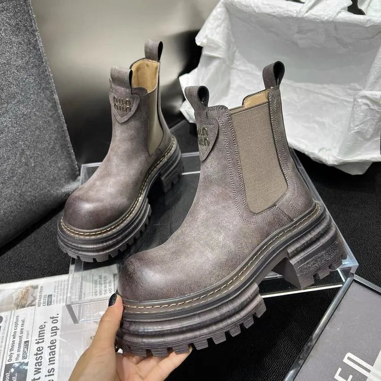 Women's Chelsea Boots with Lug Sole | Ankle Platform