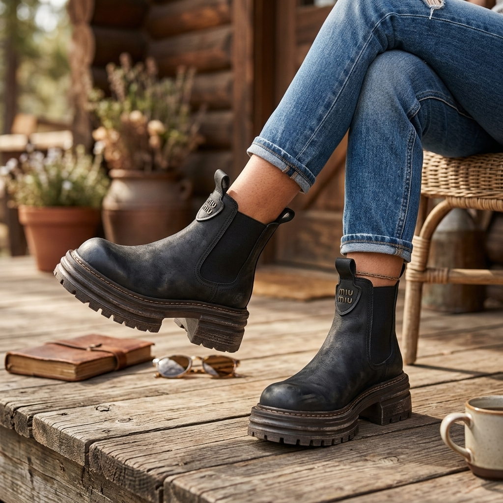 Women's Chelsea Boots with Lug Sole | Ankle Platform
