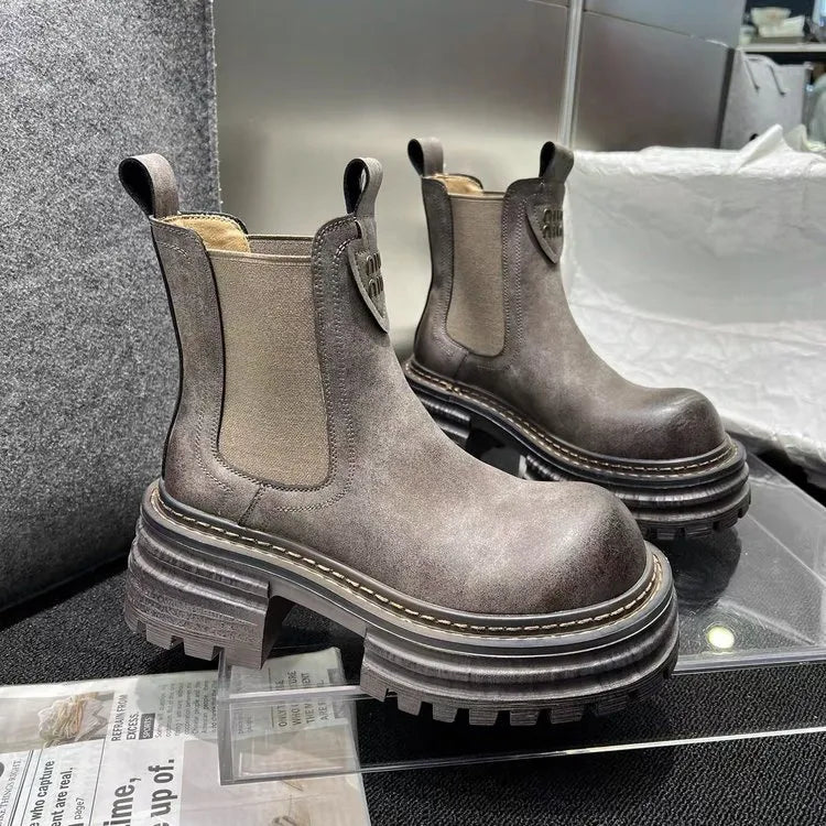 Women's Chelsea Boots with Lug Sole | Ankle Platform