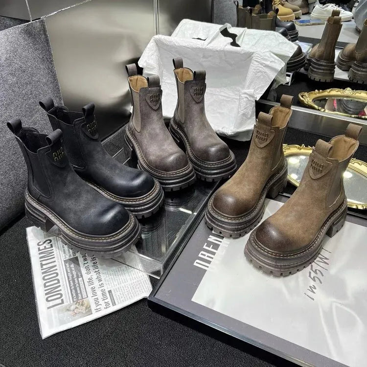 Women's Chelsea Boots with Lug Sole | Ankle Platform