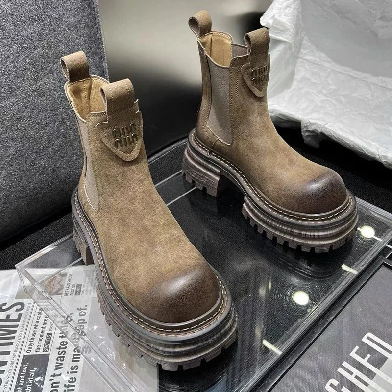 Women's Chelsea Boots with Lug Sole | Ankle Platform
