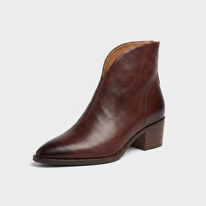 Women's Chelsea Boots with Pointed Toe & Block Heel | Back Zip