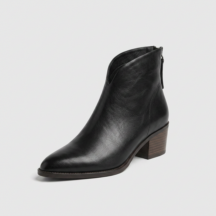 Women's Chelsea Boots with Pointed Toe & Block Heel | Back Zip