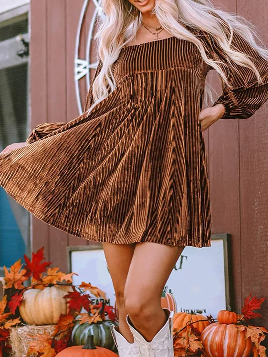 Women’s Christmas Dress Mini with Square Neck | Long Sleeve