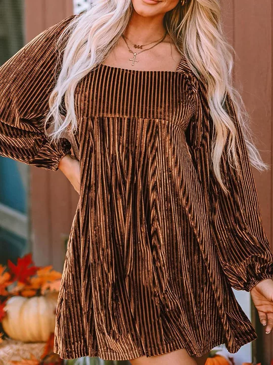 Women’s Christmas Dress Mini with Square Neck | Long Sleeve