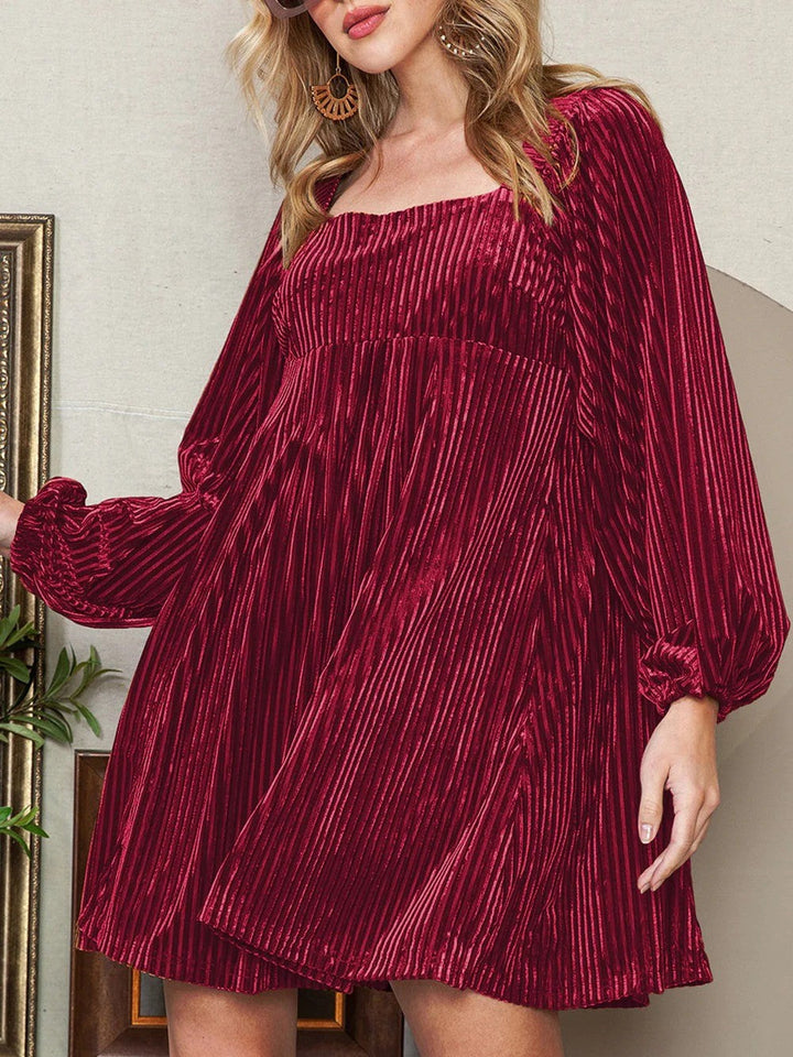 Women’s Christmas Dress Mini with Square Neck | Long Sleeve