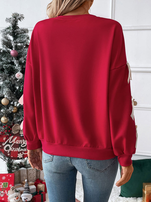 Women's Christmas Jumper with Bow Sleeves | Round Neck