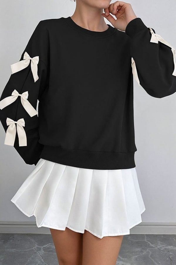 Women's Christmas Jumper with Bow Sleeves | Round Neck