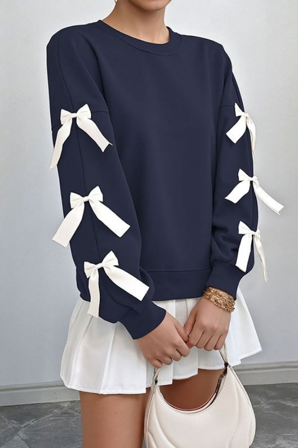 Women's Christmas Jumper with Bow Sleeves | Round Neck
