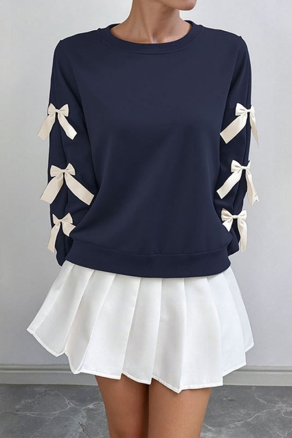 Women's Christmas Jumper with Bow Sleeves | Round Neck