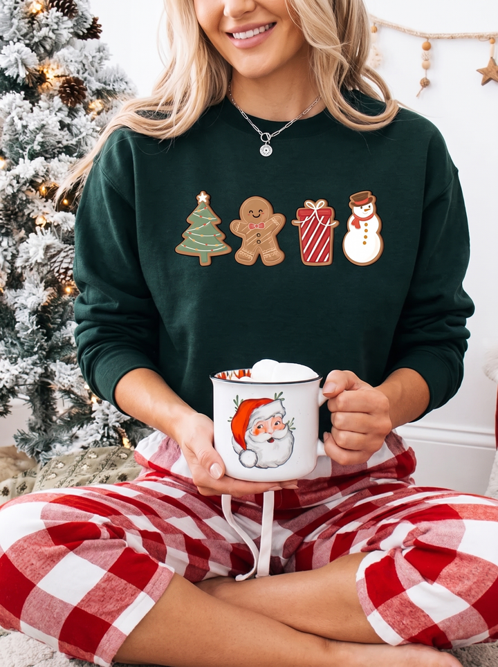 Women's Christmas Jumper with Cookie Graphic | Crew Neck
