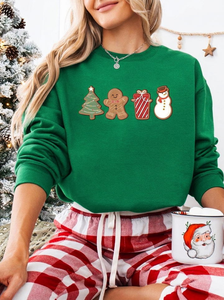 Women's Christmas Jumper with Cookie Graphic | Crew Neck