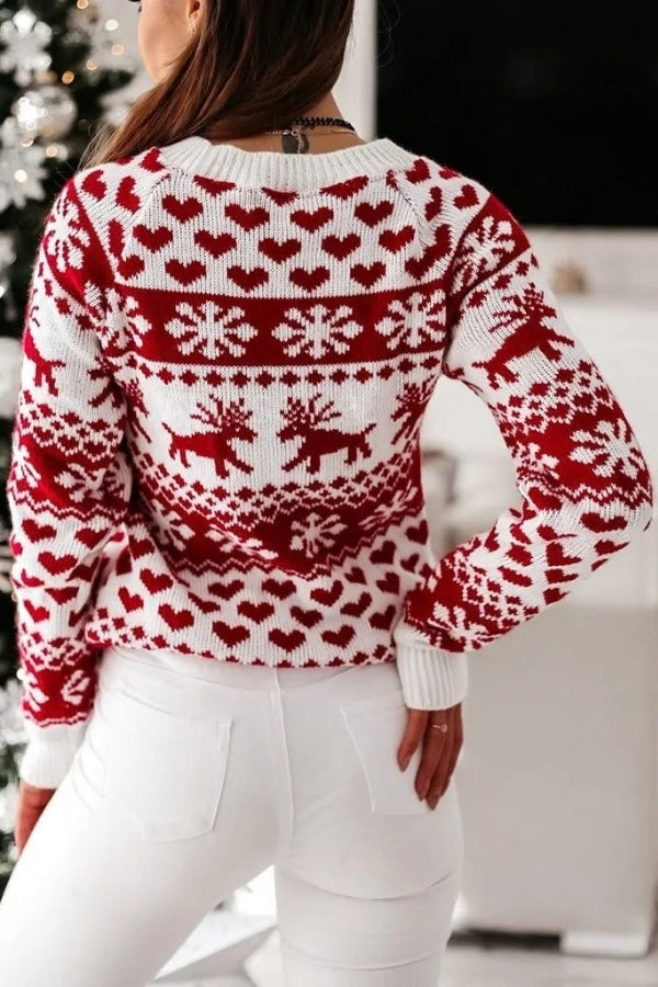 Women's Christmas Jumper with Reindeer Pattern | Snowflake