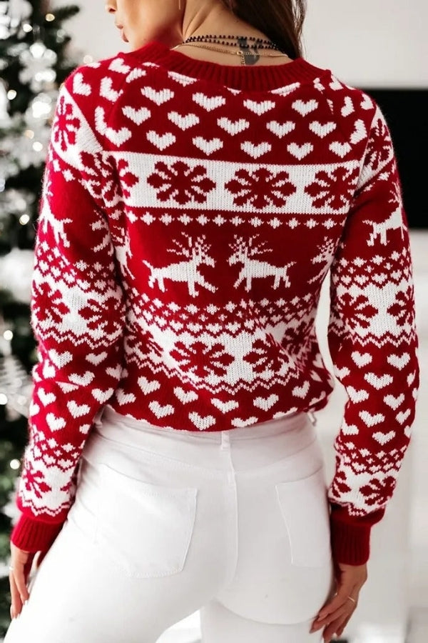 Women's Christmas Jumper with Reindeer Pattern | Snowflake