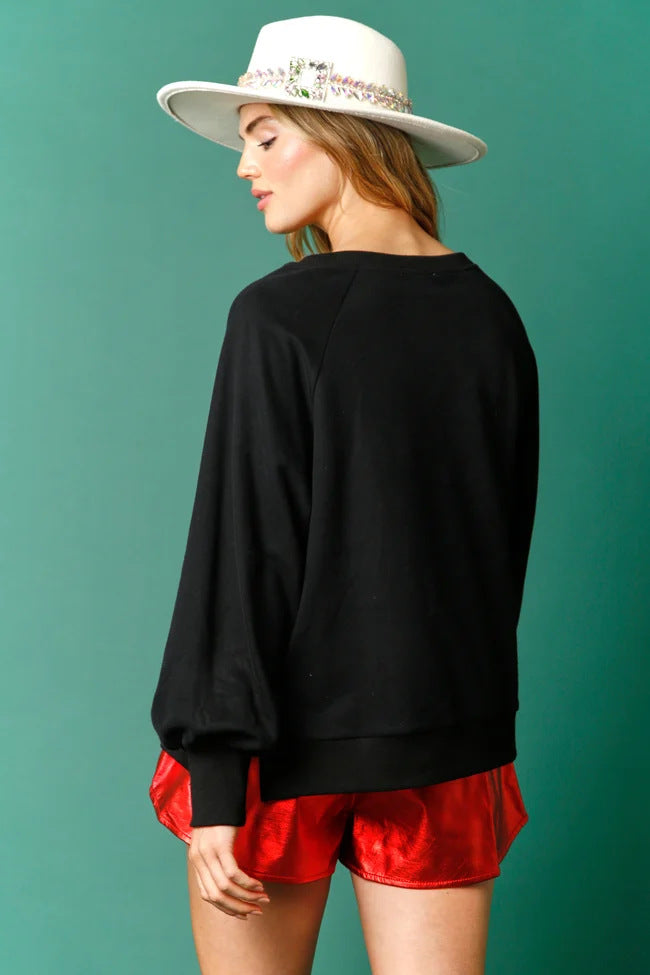 Women's Christmas Jumper with Sequin Gingerbread & Slit Hem | Holiday