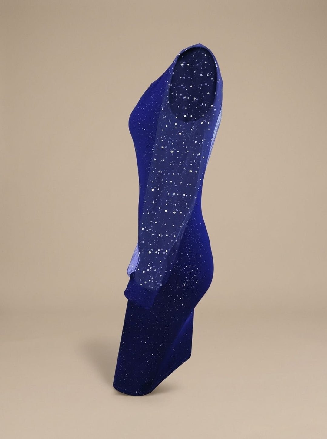 Women’s Christmas Party Dress Glitter Bodycon | Sheer Sleeves