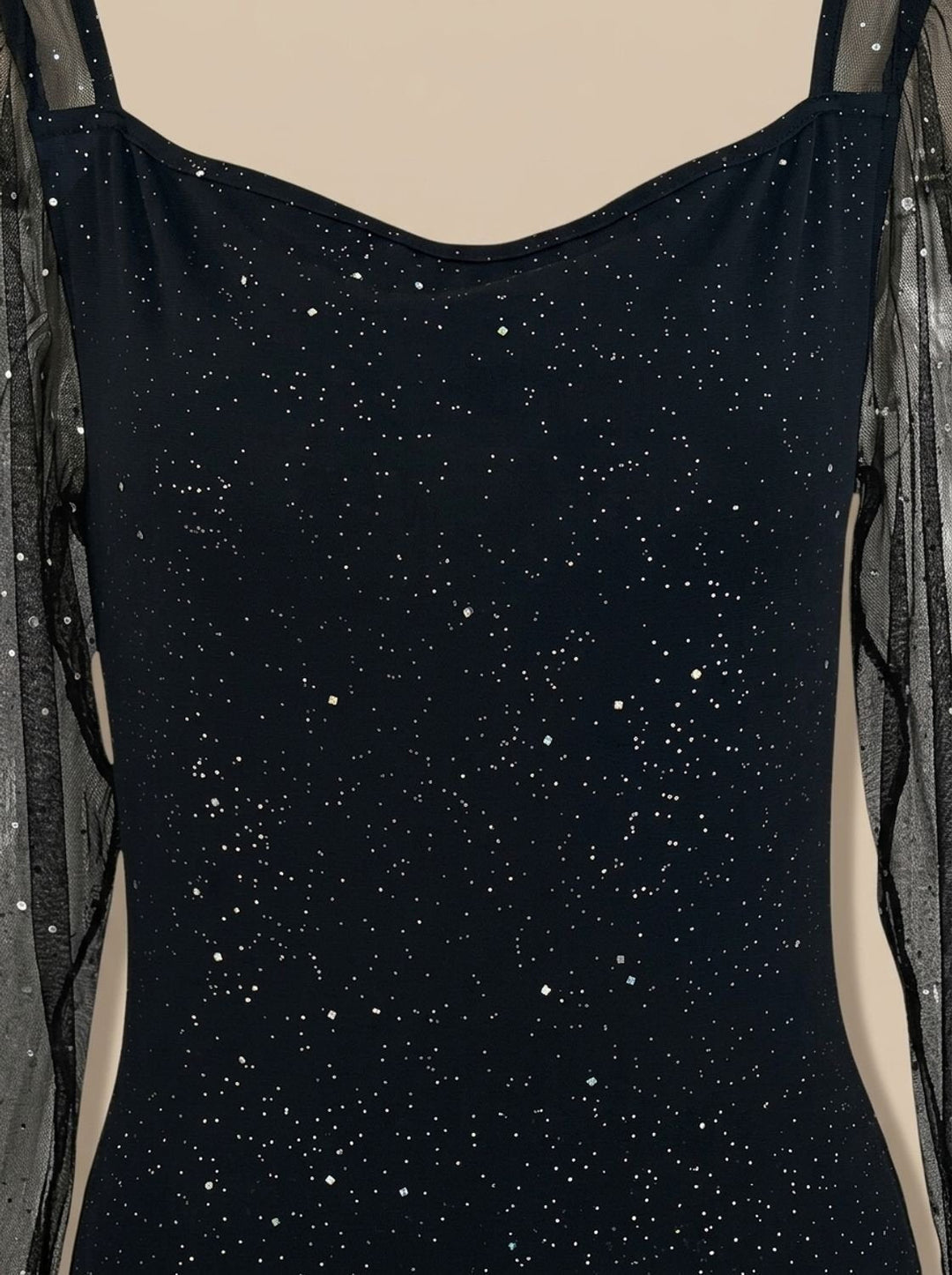 Women’s Christmas Party Dress Glitter Bodycon | Sheer Sleeves