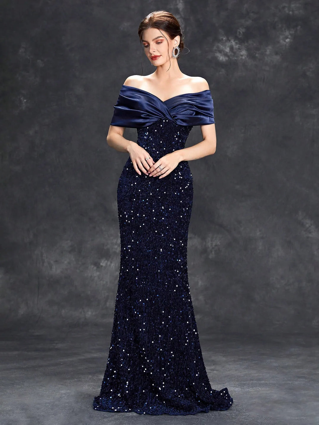 Women’s Christmas Party Dress Sequin Maxi | Off Shoulder