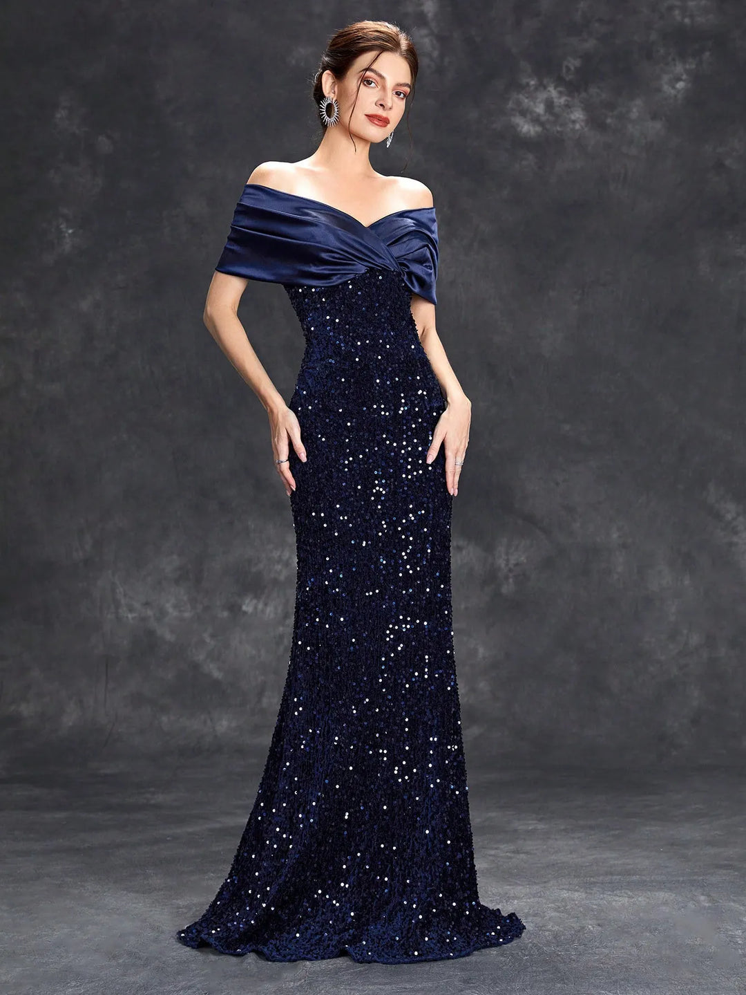 Women’s Christmas Party Dress Sequin Maxi | Off Shoulder