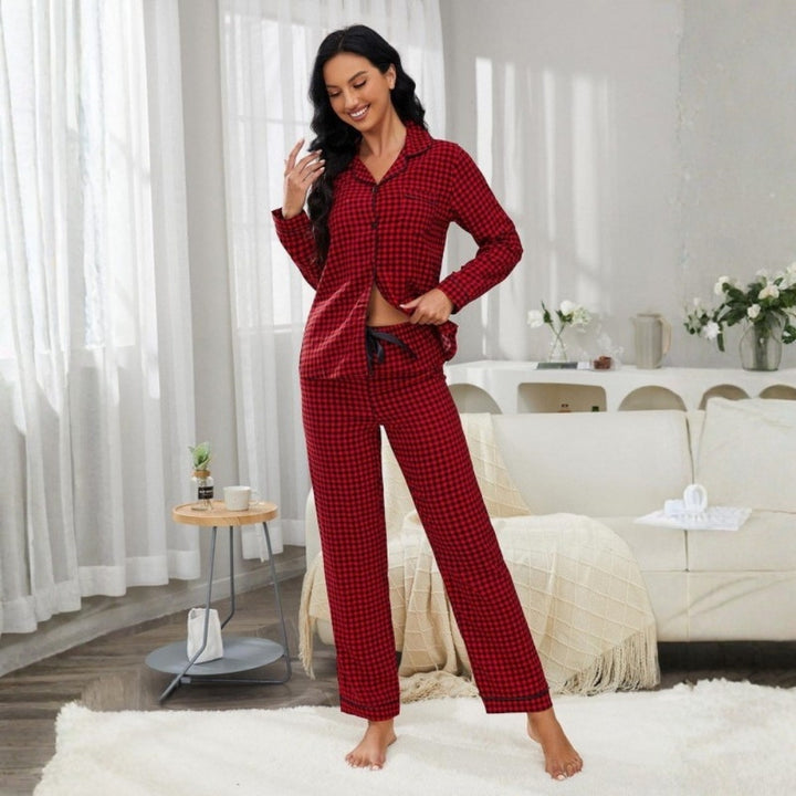 Women’s Christmas Pyjamas 2 Piece Set | Plaid Long Sleeve