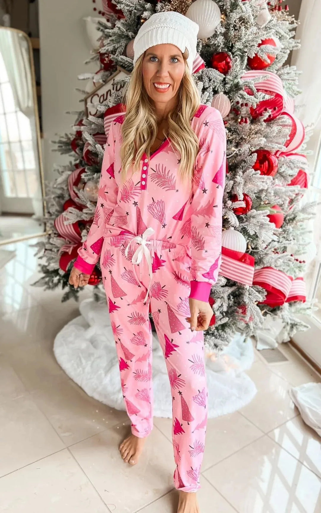 Women’s Christmas Pyjamas Set with Drawstring Pants | Festive