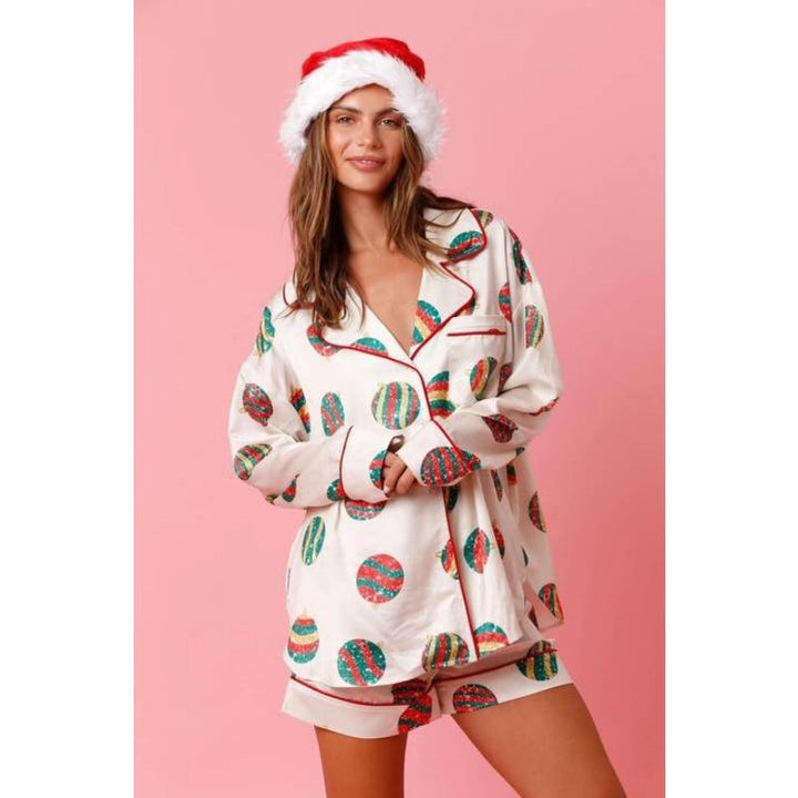 Women’s Christmas Pyjamas with Long Sleeve | Shorts Set