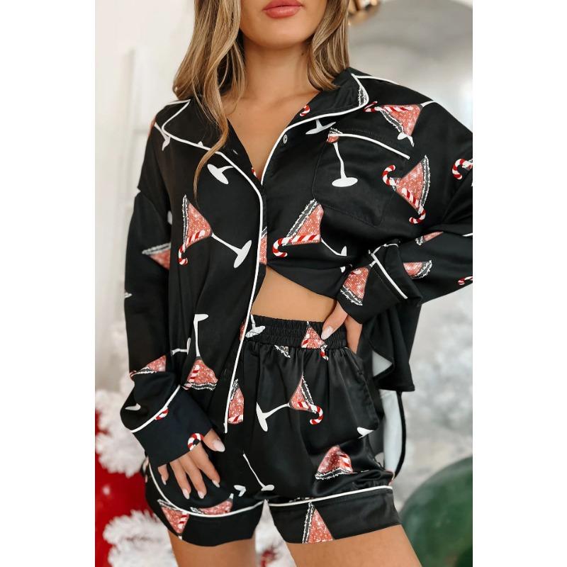 Women’s Christmas Pyjamas with Long Sleeve | Shorts Set
