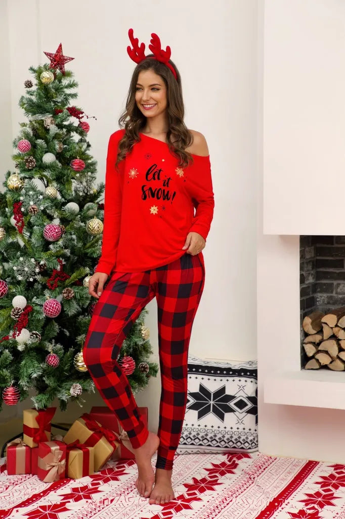 Women’s Christmas Pyjamas with Plaid Pants | Long Sleeve