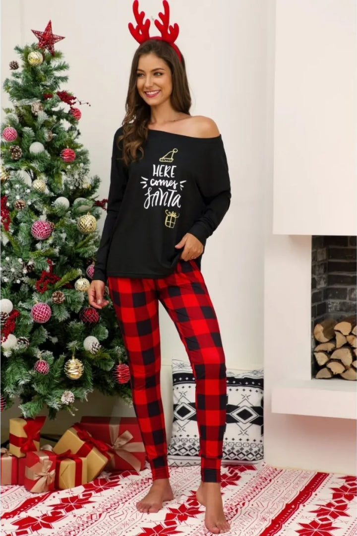 Women’s Christmas Pyjamas with Plaid Pants | Long Sleeve