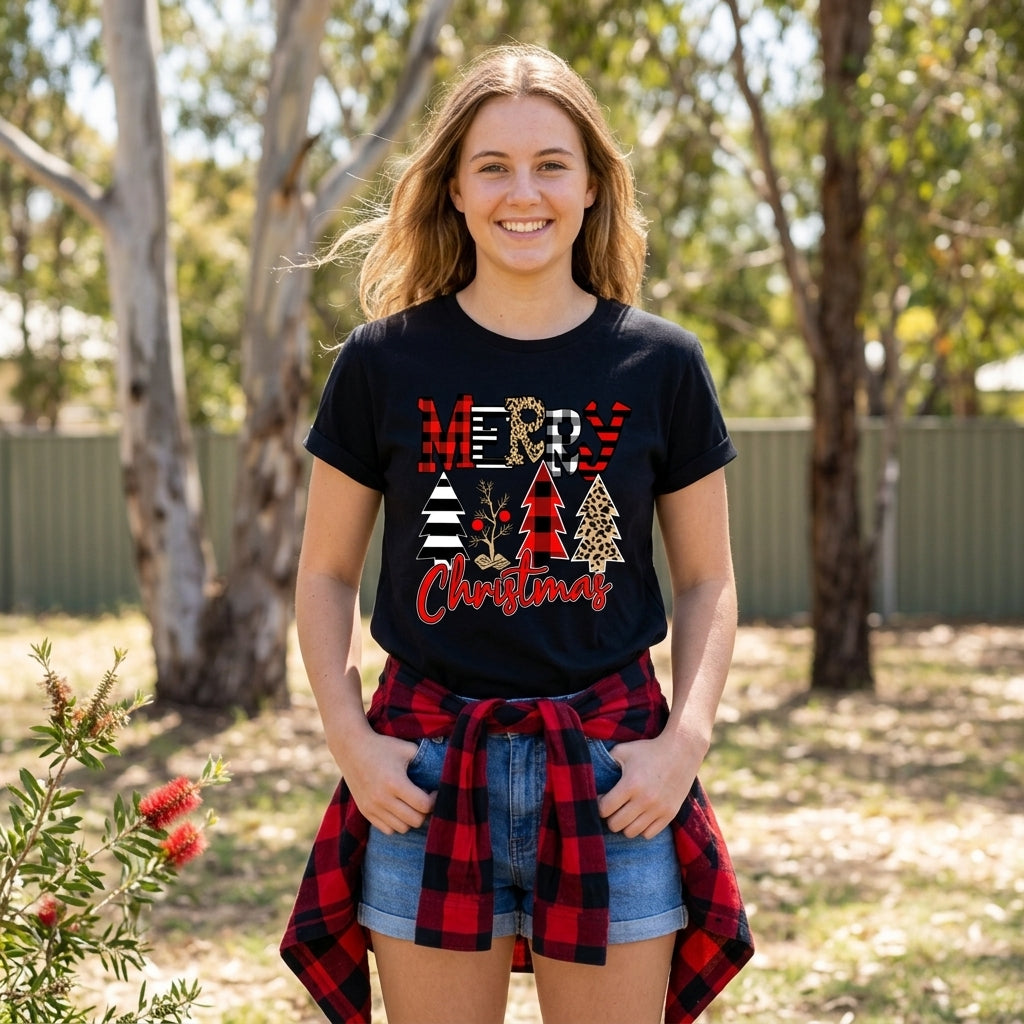 Women’s Christmas Tees Short Sleeve & Crew Neck | Festive