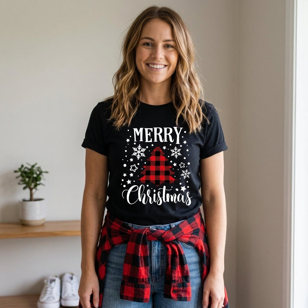 Women’s Christmas Tees Short Sleeve & Crew Neck | Festive