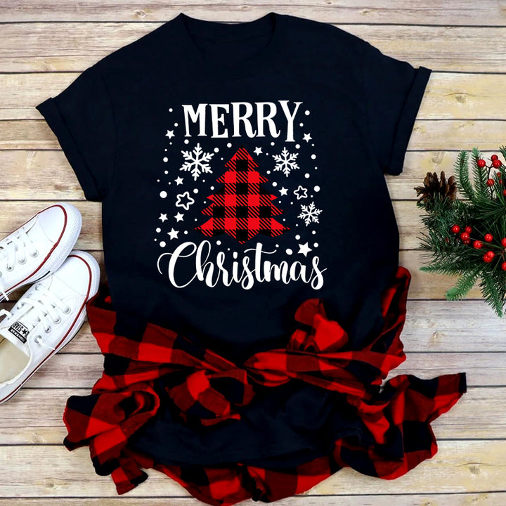 Women’s Christmas Tees Short Sleeve & Crew Neck | Festive