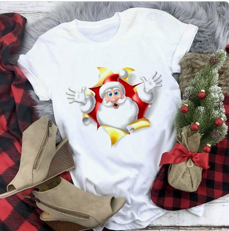 Women’s Christmas Tees with Festive Graphic | Short Sleeve