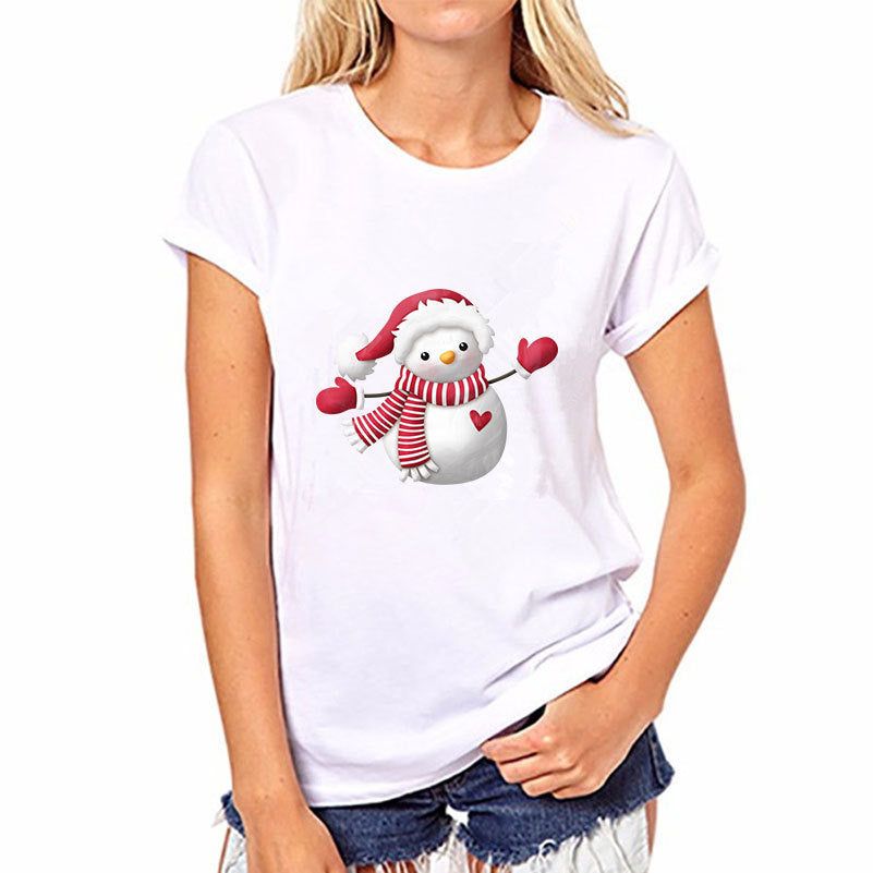 Women’s Christmas Tees with Festive Graphic | White