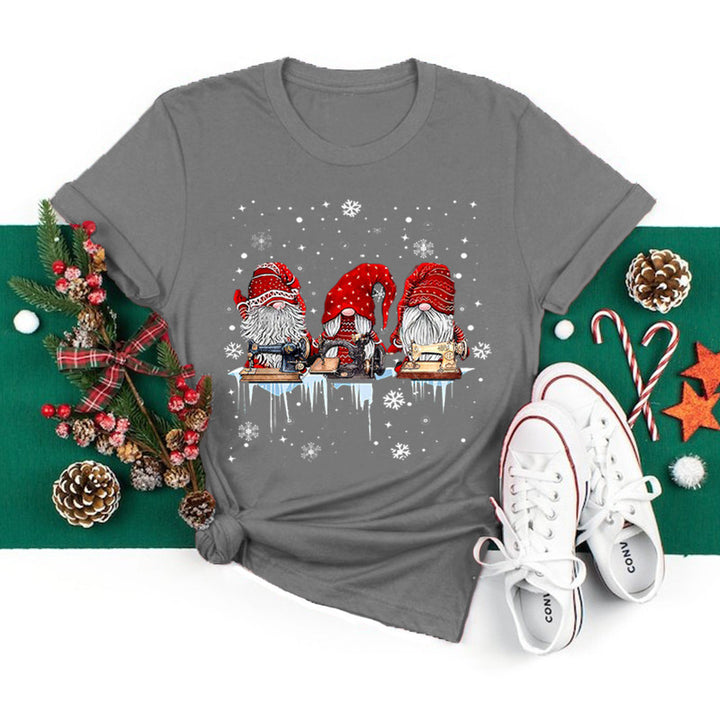 Women’s Christmas Tees with Gnomes Graphic | Short Sleeve