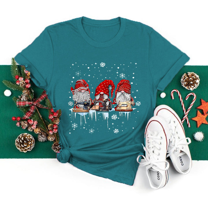 Women’s Christmas Tees with Gnomes Graphic | Short Sleeve