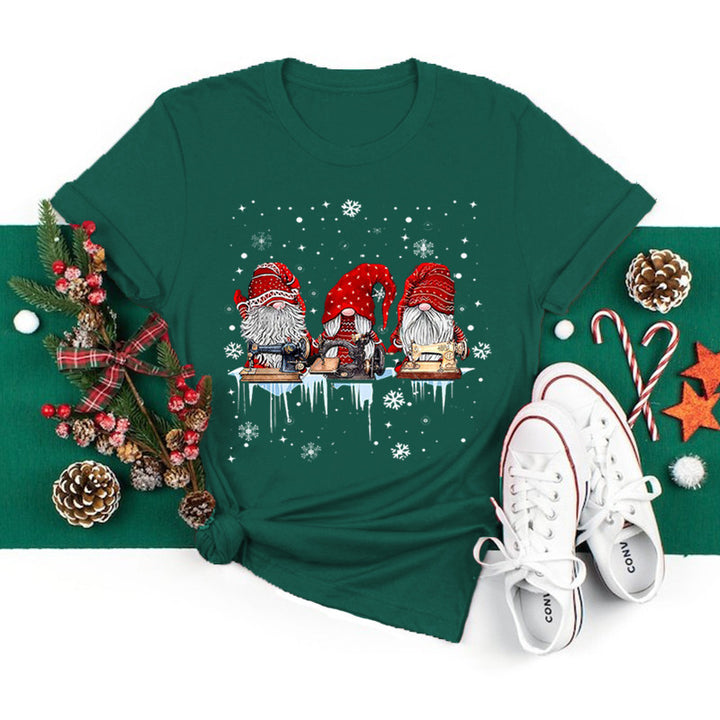 Women’s Christmas Tees with Gnomes Graphic | Short Sleeve