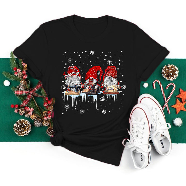 Women’s Christmas Tees with Gnomes Graphic | Short Sleeve