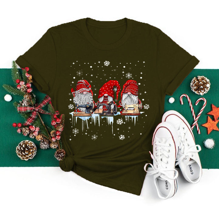 Women’s Christmas Tees with Gnomes Graphic | Short Sleeve