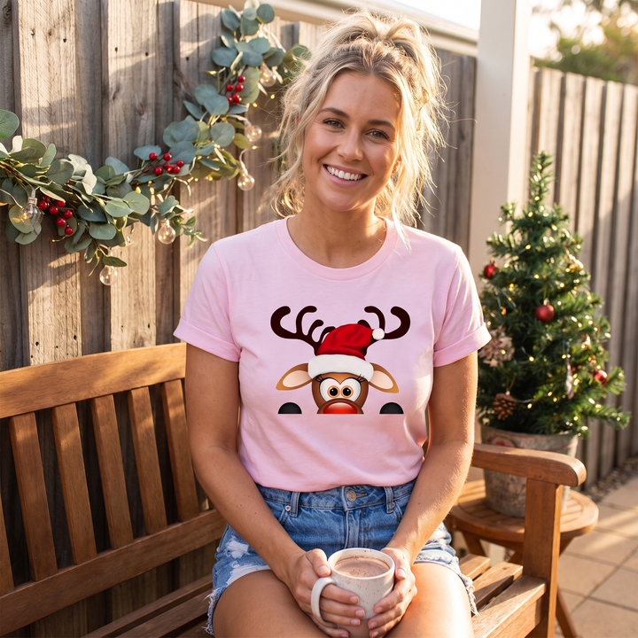Women’s Christmas Tees with Short Sleeve & Crew Neck | Festive Graphic