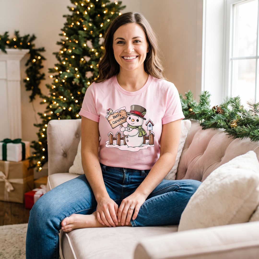 Women’s Christmas Tees with Short Sleeve & Crew Neck | Festive Graphic