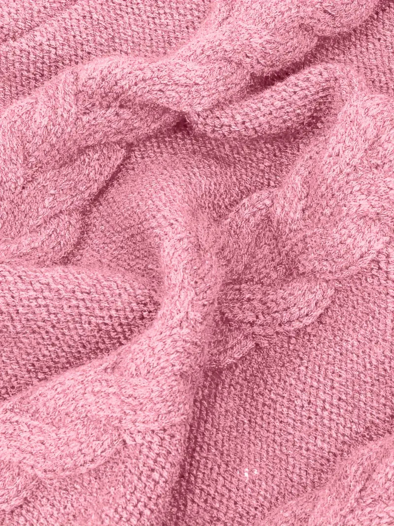 Women's Chunky Cable Knit Dress with Turtleneck | Mini