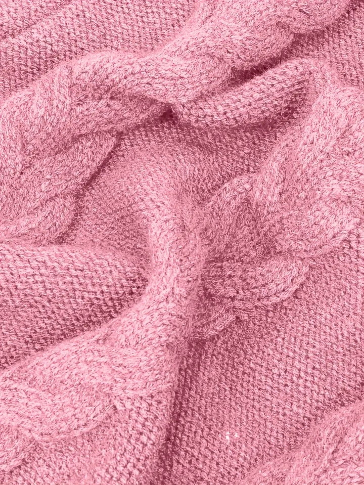 Women's Chunky Cable Knit Dress with Turtleneck | Mini
