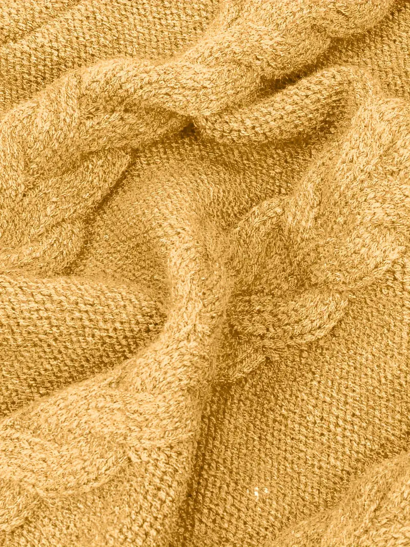 Women's Chunky Cable Knit Dress with Turtleneck | Mini
