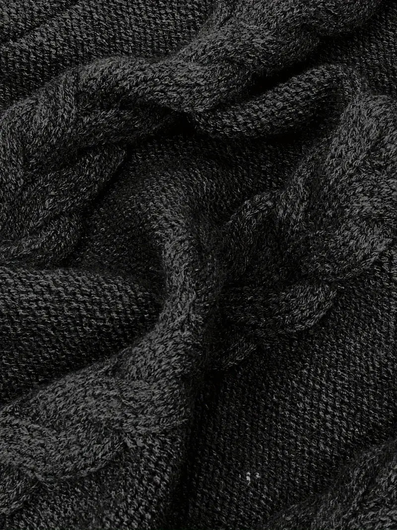 Women's Chunky Cable Knit Dress with Turtleneck | Mini