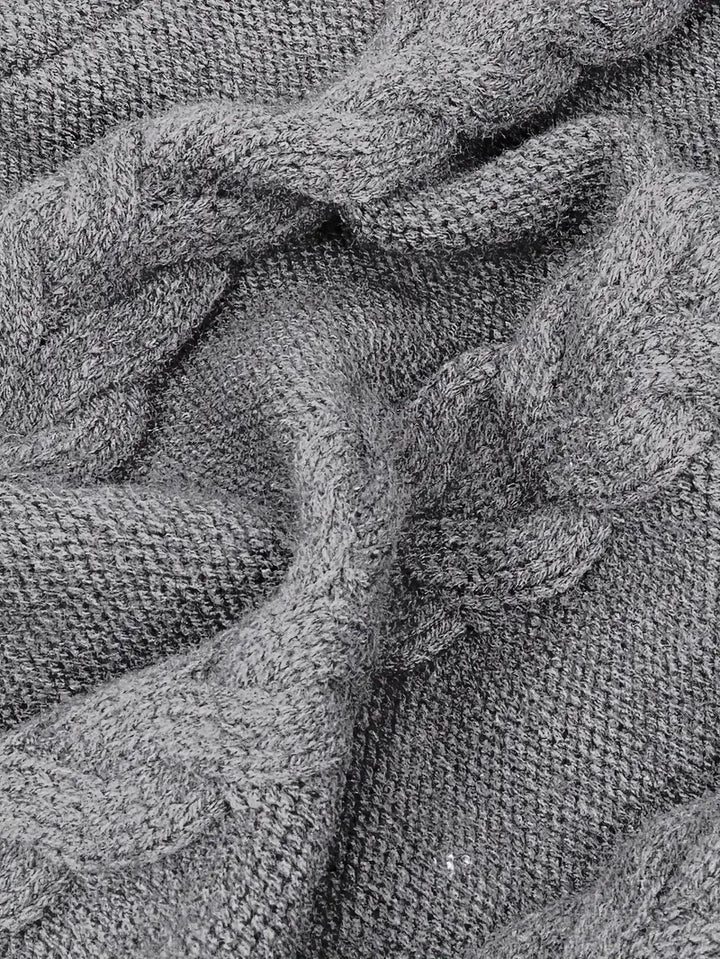 Women's Chunky Cable Knit Dress with Turtleneck | Mini