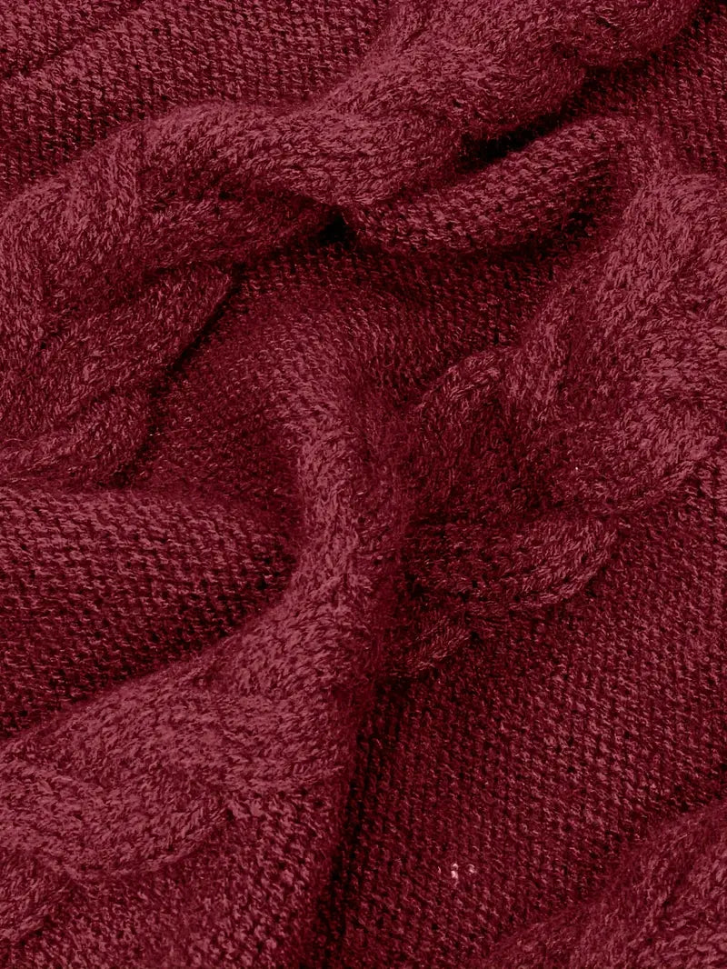 Women's Chunky Cable Knit Dress with Turtleneck | Mini