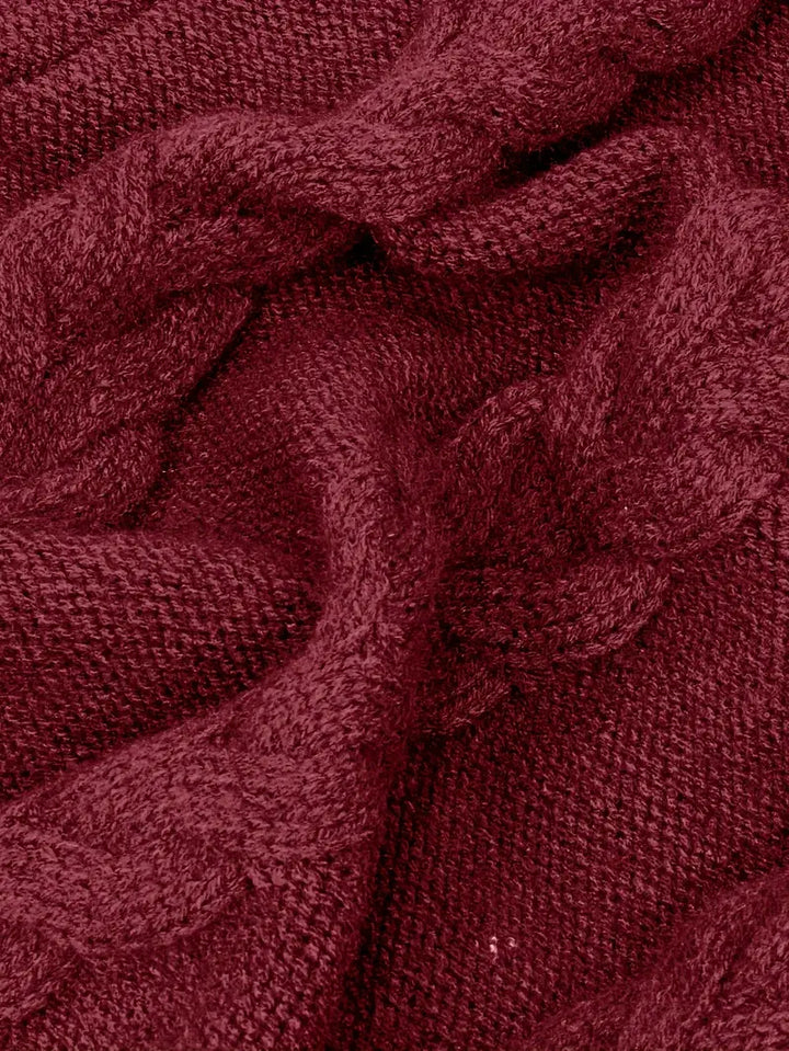 Women's Chunky Cable Knit Dress with Turtleneck | Mini
