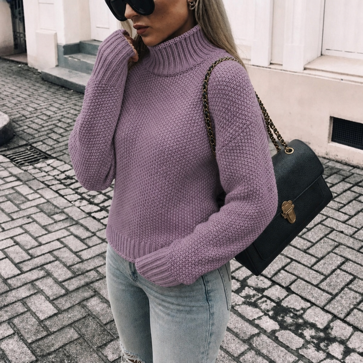 Women's Chunky Knitted Jumper Turtleneck | Oversized